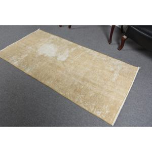 Modern 3 X 6ft Yellow White <b>Flat</b> Weave Wool <b>Rug</b> Turkish Style Patchwork Rectangle Carpet for Living Room Hallway 10mm Latex - Product Image 4