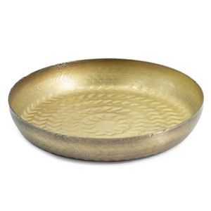 Large Round Hammered Metal Iron Tray With Antique Finished <b>for</b> Ottoman <b>Decor</b> Kitchen Serving and Gift Purposes - Product Image 2