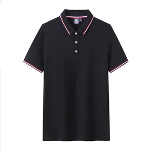 220g POLO à manches courtes 100% Polyester décontracté imprimé léopard brodé décoration bouton longueur polos à manches courtes - Product Image 3