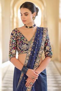 Indian Boutique Rich Look Trendy Designer Most Export Último Exclusivo Royal Fancy Saree Fancy Ethnic Party Wear Mujeres Niñas - Product Image 2