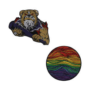 High Quality Customized Badge Embroidered Garment Patches Low Price Merrow Border Embroidery Patches - Product Image 6