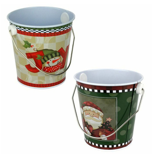 Flower Metal Planter <b>Christmas</b> Tinplate Ice Bucket Garden Galvanized Plant Pot Hanging Garden Bucket Tin <b>Box</b> Iron Pots - Product Image 2