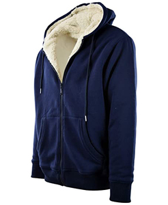 Sweat à capuche thermique zippé pour homme, style Hip Hop Street, 100% coton molletonné, coupe classique, imprimé, hiver, offre ODM - Product Image 2