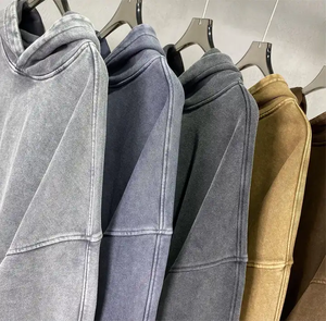 Sweat-shirts en coton lourd avec broderie de logo personnalisée, 500 g/m², French Terry, épaules tombantes, sweat-shirt vierge délavé à l'acide, vintage - Product Image 6