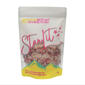 Sal de baño Starlit Sal rosa del Himalaya con pétalos de rosa secos La mejor calidad - Product Image 3