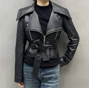 Último diseño 2024 chaquetas de cuero de moda para mujer gran oferta chaquetas de cuero genuino estilo logotipo personalizado para mujer - Product Image 2