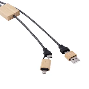 Cavo di Ricarica Ecologico in Bambù, Gadget USB Promozionale di Haaw - Product Image 2
