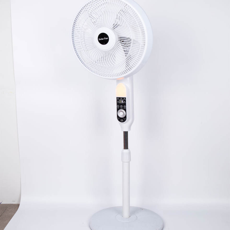 Solar Panel Stand Fan 18 Inch 25W with Remote Control Night Lamp USB ...