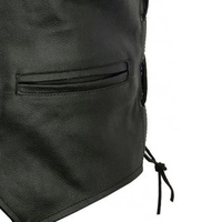 Gilet en cuir de moto léger avec broderie personnalisée pour hommes Gilet de motard à la mode en grande taille
