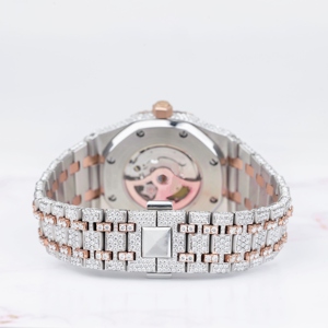 Luxury Quartz Men's Women's <b>Iced</b> Moissanite <b>Watch</b> VVS Analog 20m Water Resistant Stainless Steel 5mm Case Thickness - Product Image 3