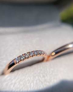 2มิลลิเมตรรอบตัด Moissanite ครึ่งนิรันดร์แต่งงานวงในกุหลาบทอง | Dainty ครบรอบเจ้าสาว STACKABLE เครื่องประดับที่ดี - Product Image 4