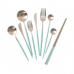 Latest Design <b>Black</b> Gold Stainless Steel <b>Cutlery</b> Set Flatware Dinnerware Set For Home Hotel Restaurant Wedding And Gifts - Product Image 6