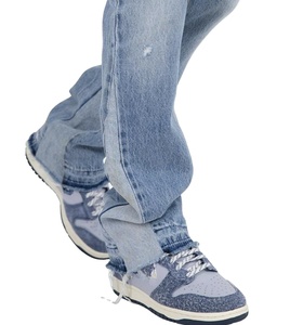 Pantalones Vaqueros Anchos de Mezclilla para Hombre, Estilo Vintage, Desgastados, con Diseño Personalizado, al por Mayor, en Azul - Product Image 2
