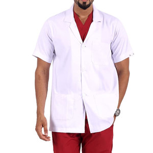 Manteaux de laboratoire à manches longues en coton de haute qualité personnalisés d'usine OEM pour les professionnels de la santé séchage rapide respirant en stock - Product Image 1