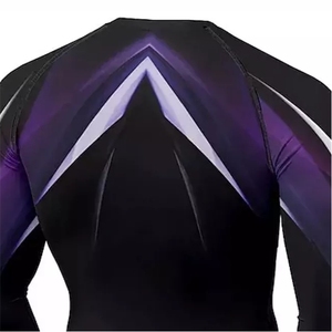 Compression <b>Gym</b> Shirts Surfing <b>Long</b> <b>Sleeve</b> Custom Logo BJJ MMA UPF50+ Breathable Quick Dry Spandex Sublimated <b>Men's</b> Rash Guard - Product Image 4