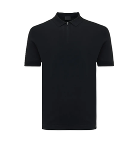 Polo de hombre de diseño personalizado a la mejor oferta, Polo de punto con cremallera y patrón sólido de media manga hecho en Bangladesh - Product Image 1