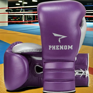 Phenom Boxing Metallic Purple/Silver Lace Sparring Guantes Nuevo diseño Personalizar Logo Guantes de boxeo especiales para entrenamiento - Product Image 1