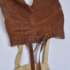2025 nouveau personnalisé hommes véritable peau de vache daim cuir Lederhosen court allemand bavarois Oktoberfest Lederhosen - Product Image 6