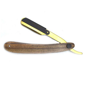 Maquinilla de afeitar profesional de una sola hoja con diseño dorado para hombres, mango de madera natural desechable para un afeitado perfecto y afeitado de Bikini - Product Image 6