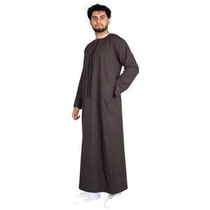 Thobes pour hommes, vêtements islamiques, vente chaude, faible MOQ, vêtements musulmans traditionnels, Jubba Thobe pour hommes, couleur unie - Product Image 4