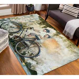 Tapis Graffiti Enfants à Vélo : Art Moderne, Convient aux Animaux, Tapis Imprimé, Tapis Fin Non Tissé - Product Image 3