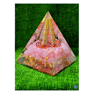 Latest 70-75mm Nubian Rose Quartz Natural Gemstone Chips Energy <b>Generator</b> EMF Protection Love Type Agate Pyramid Home Decoration - Product Image 1