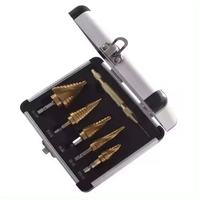 Jeu de 6 forets étagés en acier rapide HSS avec revêtement en titane, forme pagode, 4-32 mm, pour percer et couper le métal, le bois et le plastique