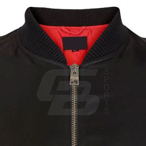 Abrigo de invierno ajustado informal de estilo callejero para hombre, chaqueta Bomber gruesa con cuello levantado, cortavientos de Color negro - Product Image 5