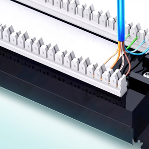 แผงแพทช์เน็ตเวิร์ก Cat6 แบบไม่มีฉนวนป้องกัน 24 พอร์ต ช่องเสียบ RJ45 ขนาด 19 นิ้ว สำหรับติดตั้งบนแร็คสำหรับงานเครือข่าย - Product Image 2