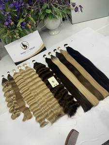 Extensions en vrac de cheveux humains vierges crus du Vietnam de haute qualité cheveux naturels alignés sur les cuticules droites - Product Image 5