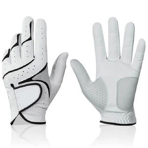 Guantes de golf de dedo completo con logotipo personalizado de alta calidad Uso de mano izquierda de cuero genuino Último diseño a precio barato al por mayor - Product Image 1