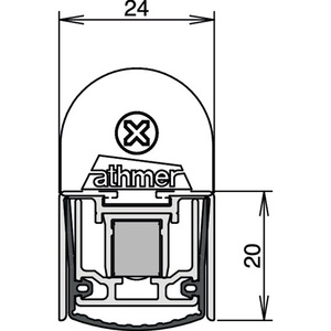 Stadi L-24/20 WS Single-Sided Door <b>Seal</b> 750 mm Bare Gray Aluminum Left/Right ATHMER - Product Image 3