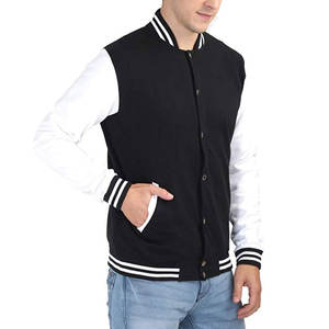 Chaqueta universitaria de lana de talla grande con logotipo personalizado para hombre, ropa de calle cálida de invierno con cuello levantado, precio de lona transpirable - Product Image 3