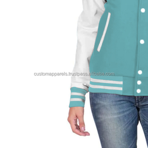 Chaqueta universitaria de lana de algodón ligera para mujer con diseño acolchado transpirable, ropa de calle elegante teñida y bordada - Product Image 6