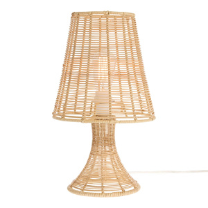 Lampe de table en rotin de style vintage faite à la main en osier naturel lampe de chevet pour l'éclairage chaud de la chambre et la décoration intérieure scandinave - Product Image 3