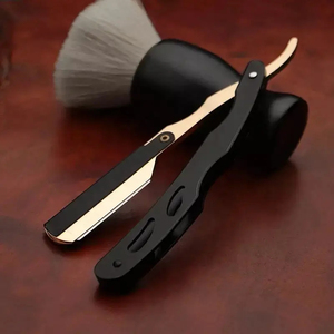 MORGANS INDUSTRIES Black Stainless Steel Single Blade <b>Razor</b> with ABS Handle for <b>Men</b> Barber Shop & Hotel Use - Product Image 1