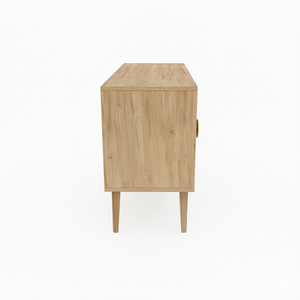 Stylish 4-Door solid wood <b>cabinet</b> modern bold design natural mango for living room - Product Image 4