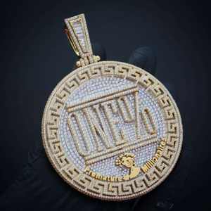 จี้เพชรมอยส์ซอไนต์ทรงกลมตัดเป็นก้อนสไตล์ฮิปฮอปจี้ตามสั่งของขวัญสำหรับ925ผู้ชายเงินสเตอร์ลิง - Product Image 4