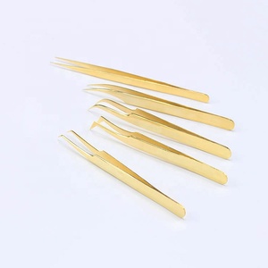 Pinzas de extensión de pestañas probadas a mano de peso ligero Pinzas de acero inoxidable sostenibles Perfectas para artistas de pestañas Precio bajo - Product Image 1