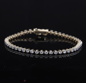Elegant 14K Gold Lab Grown CVD Diamond Tennis Bracelet for Women Classic Round Cut Diamond Setting <b>Fine</b> Jewelry Gift - Product Image 1