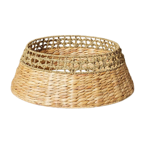 Water Hyacinth Seagrass Christmas <b>Tree</b> <b>Collar</b> Woven Handcrafted <b>Tree</b> Skirt Rustic Farmhouse Holiday Decoration Base Cover - Product Image 1