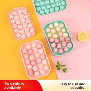 Bandeja de silicona redonda para cubitos de hielo con tapa, resistente al congelador, de congelación rápida, para uso doméstico, DIY, para hielo de uva congelado - Product Image 4