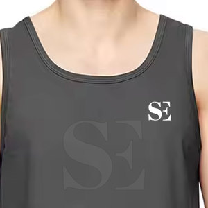 Custom Made Plus Size Men's Workout Tank Top Breathable Gym Vest Low Price Screen Printed Knitted Sleeveless Shirt - Product Image 5
