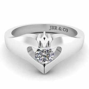 Anillo de compromiso Claddagh de racimo de Plata de Ley 925 de diamante redondo de mejor diseño para mujer anillo de bodas a precio de fábrica - Product Image 1