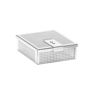 Mini cesta de Esterilización de Autoclave de acero inoxidable alemán quirúrgico Manual personalizada con tapa y asas para uso hospitalario - Product Image 5