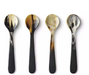 Cuillère artisanale en corne de buffle naturelle, ustensile de cuisine pour glaces et desserts, couverts personnalisables en promotion - Product Image 4