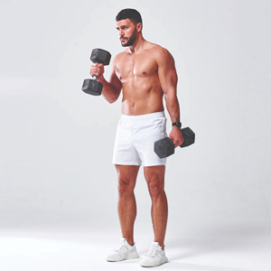 Gusset Stretch Fabric Moisture Wicking Breathable <b>White</b> Casual Customizable 5 Inches Impact <b>Shorts</b> with Bonded Waistband - Product Image 4