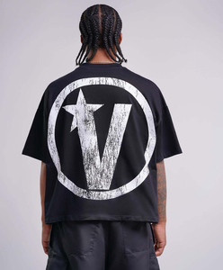 เสื้อยืดผู้ชายทรงครอปพอดีตัวพิมพ์ลายหน้าจอซีดจางผ้าฝ้าย100% GSM ขนาด300กรัม - Product Image 3