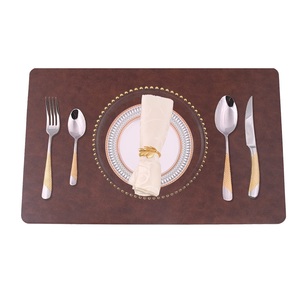 Best Quality <b>Leather</b> <b>Placemats</b> Fantastic Brown Color Eco-Friendly <b>Leather</b> Dining Table Mats for Wholesale Price - Product Image 1