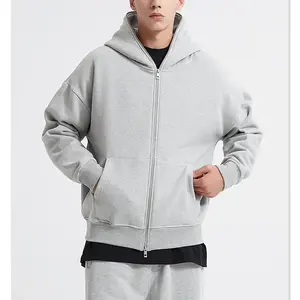 Abrigo de invierno personalizado de alta calidad XS a tamaño completo para hombre, patrón sólido, tela de lana con capucha, cremallera completa con estampado facial, teñido liso - Product Image 3